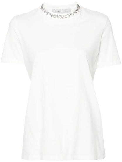 Rhinestone-Embellished Cotton T-Shirt