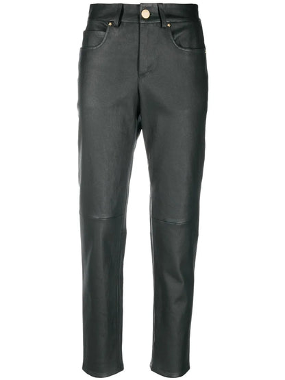 Slim-Cut Leather Trousers