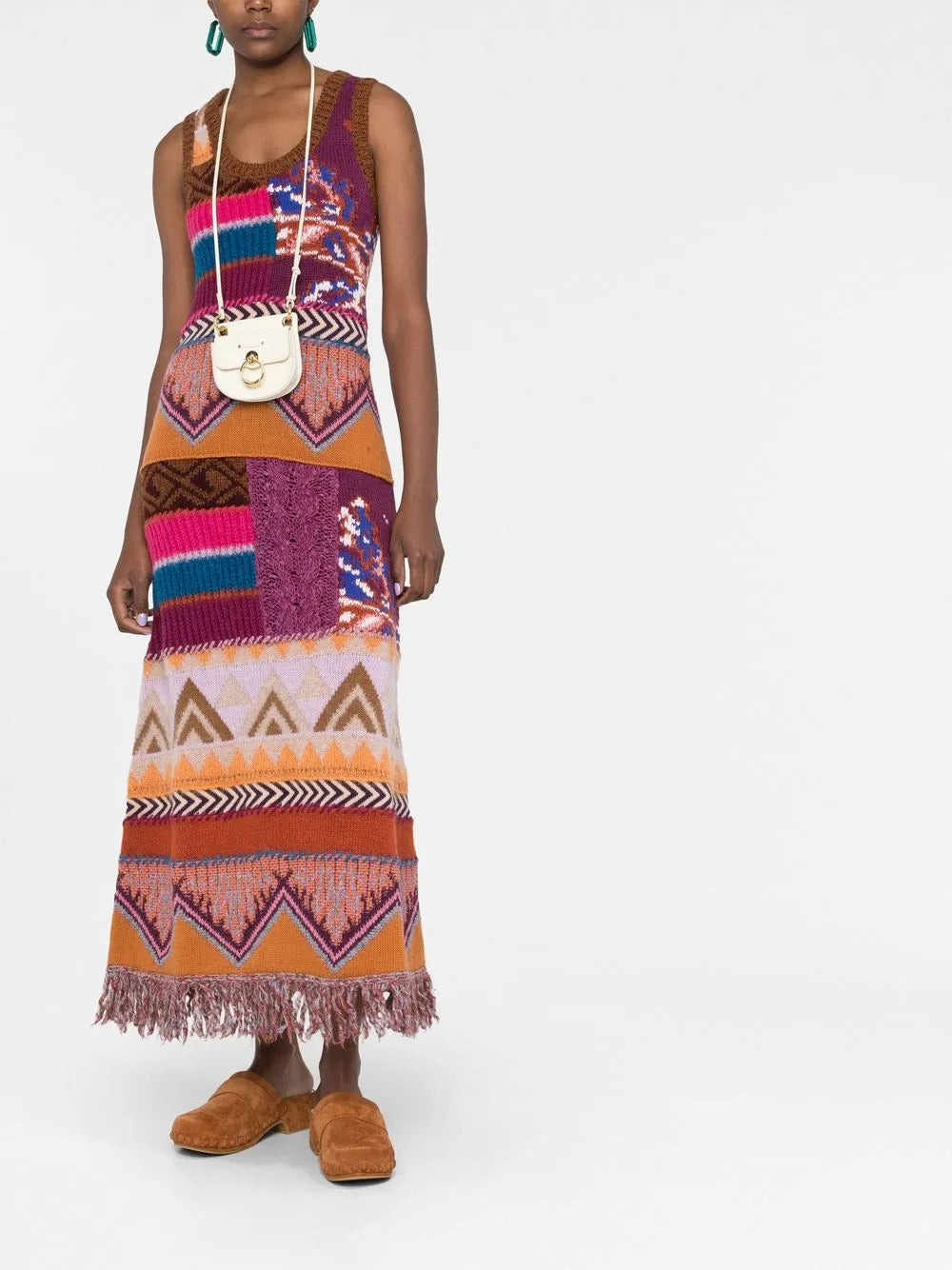Intarsia Knit Long Dress