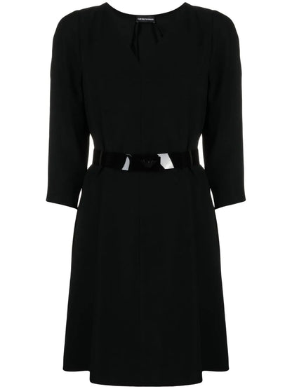 Round-Neck Long-Sleeve Dress