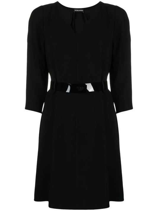 Round-Neck Long-Sleeve Dress