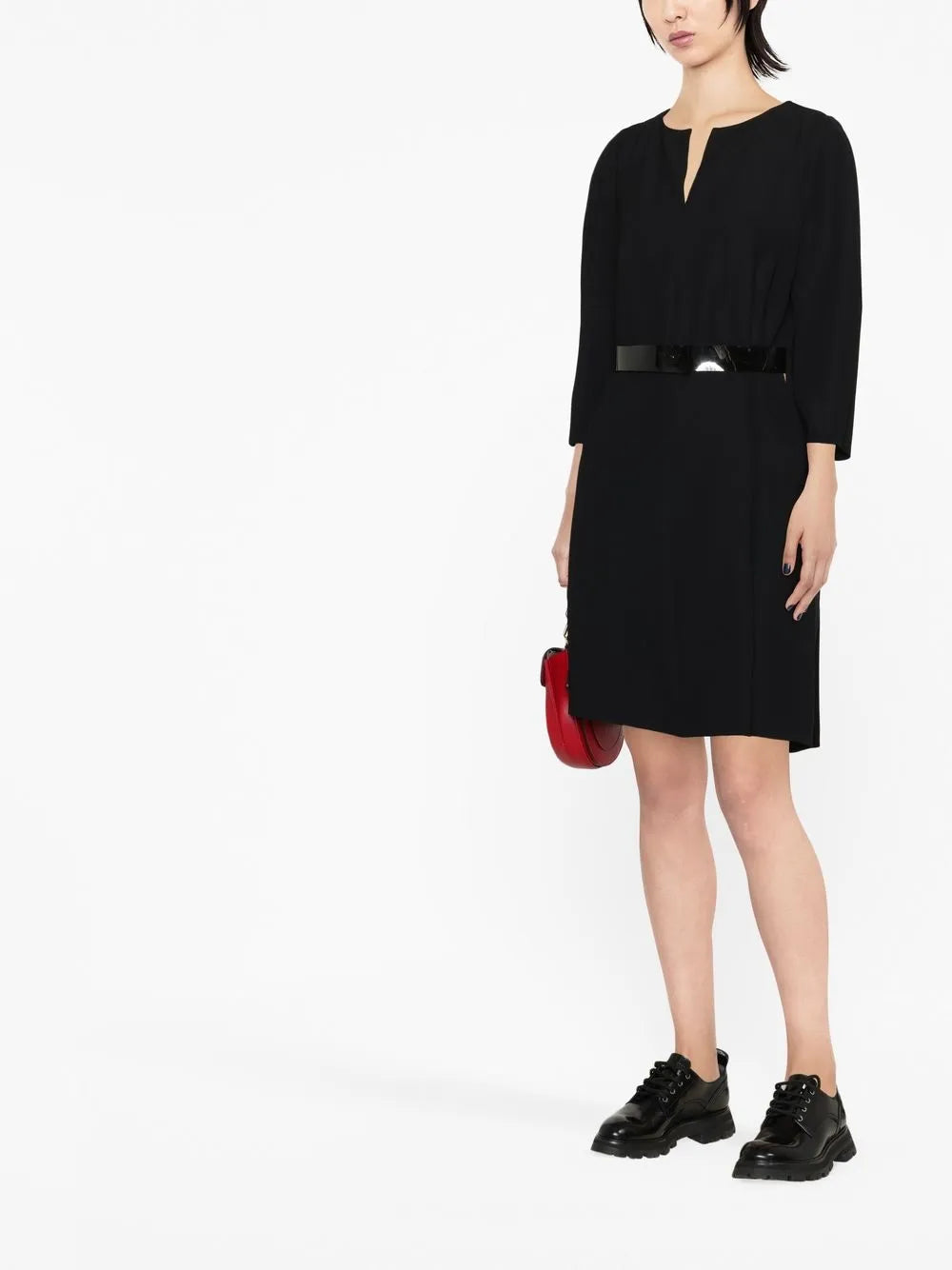 Round-Neck Long-Sleeve Dress