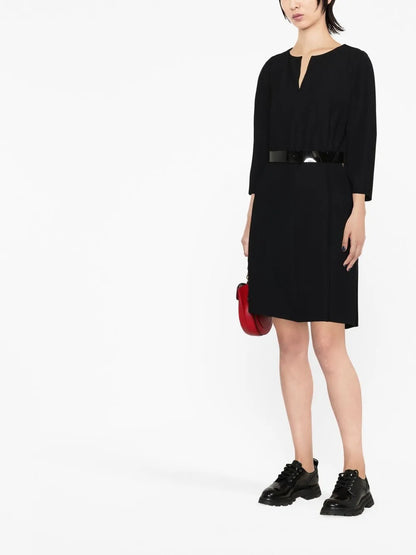 Round-Neck Long-Sleeve Dress