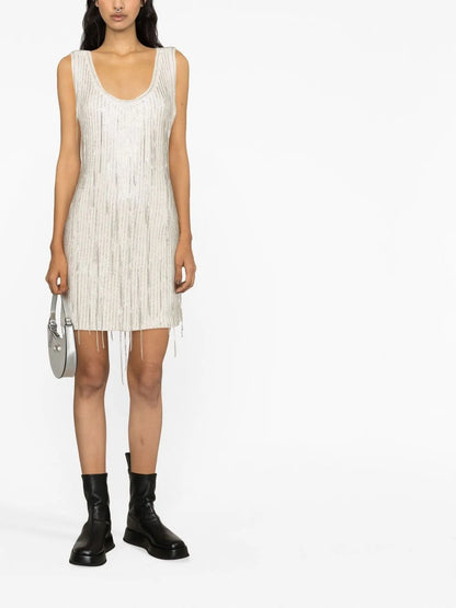 Crystal-Embellished Sleeveless Dress