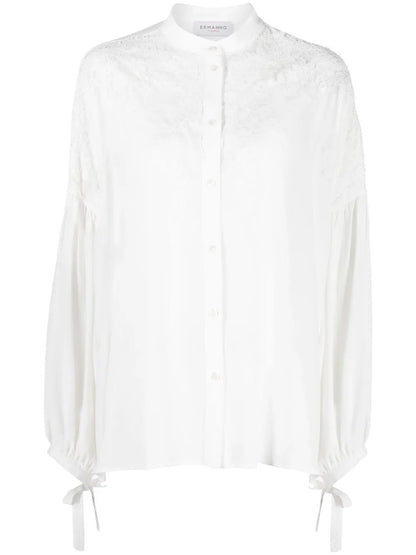 Long-Sleeve Button-Fastening Blouse