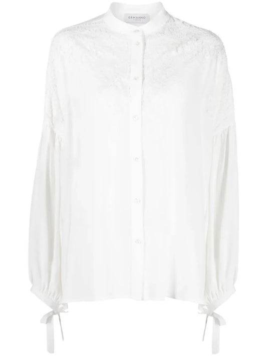 Long-Sleeve Button-Fastening Blouse