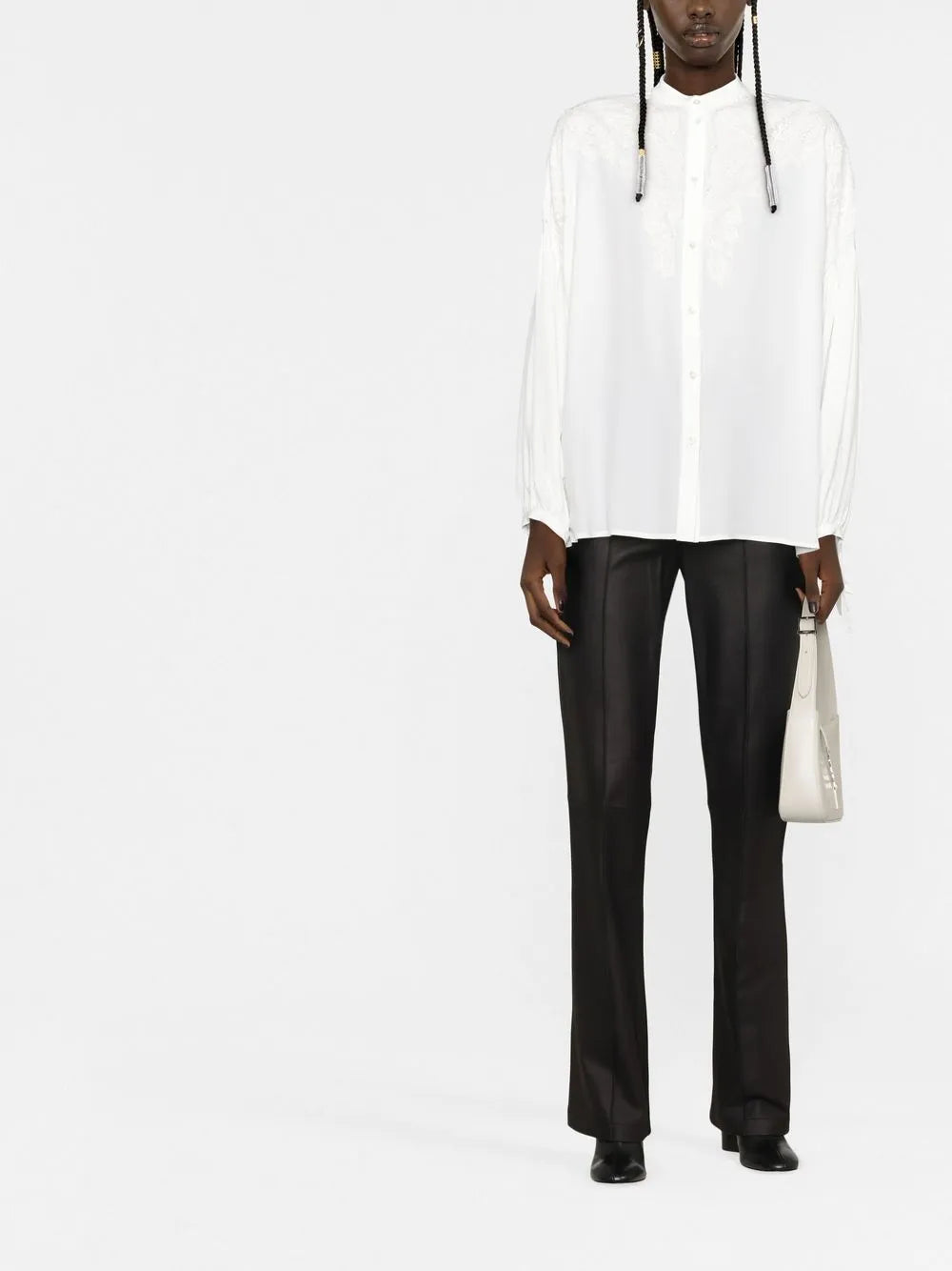 Long-Sleeve Button-Fastening Blouse