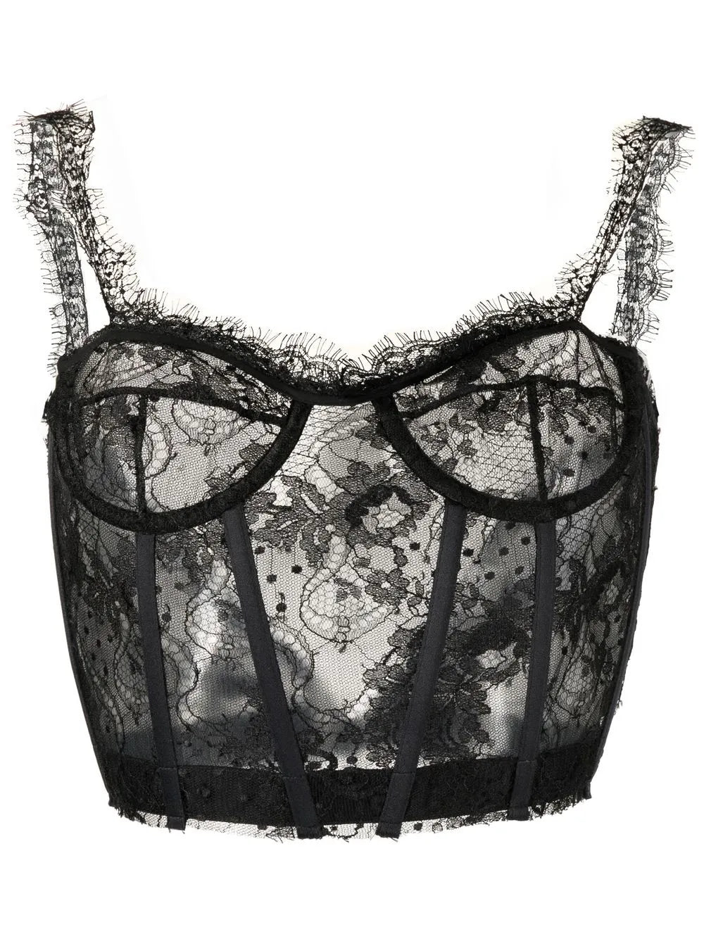 Lace-Detail Bustier Top