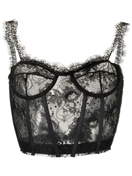 Lace-Detail Bustier Top