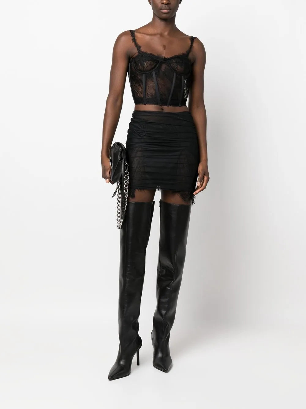 Lace-Detail Bustier Top