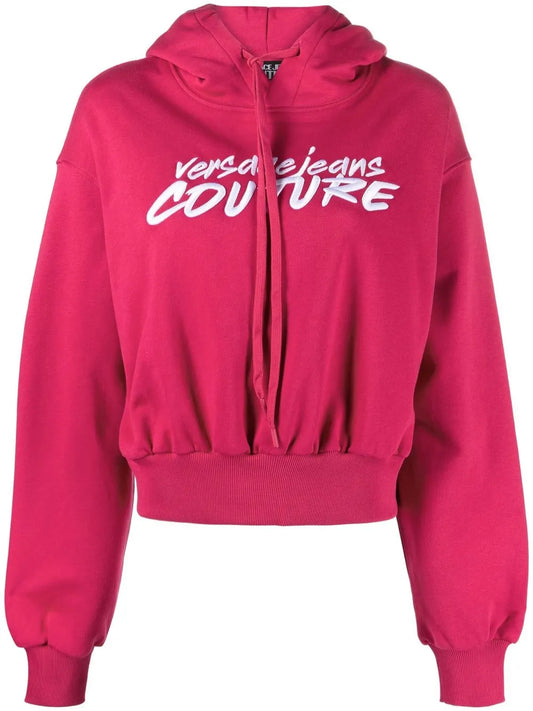 Logo-Embroidered Cropped Hoodie