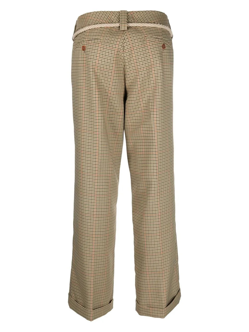 Check Belted-Waist Trousers