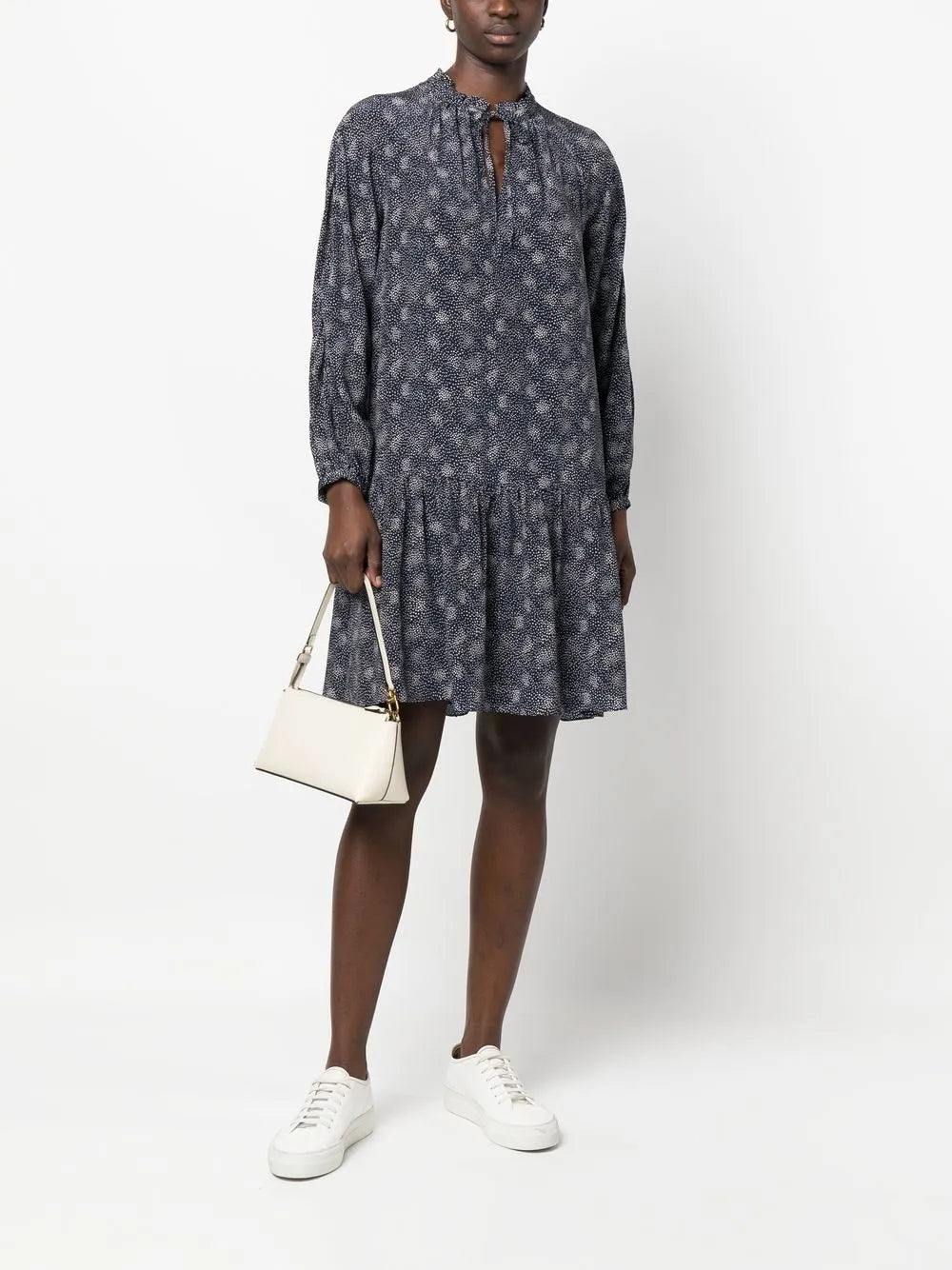 Printed Peplum-Hem Dress