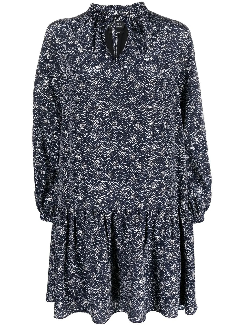 Printed Peplum-Hem Dress