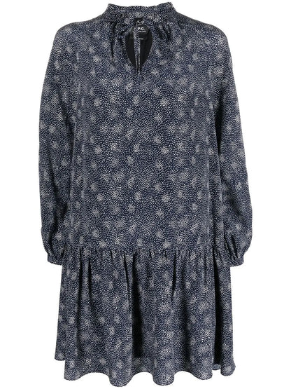 Printed Peplum-Hem Dress