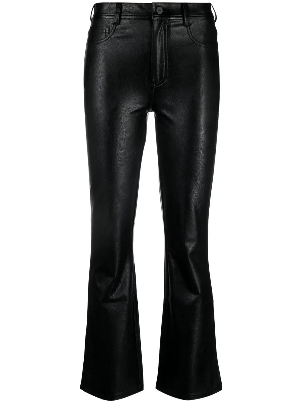 Flared Faux-Leather Trousers