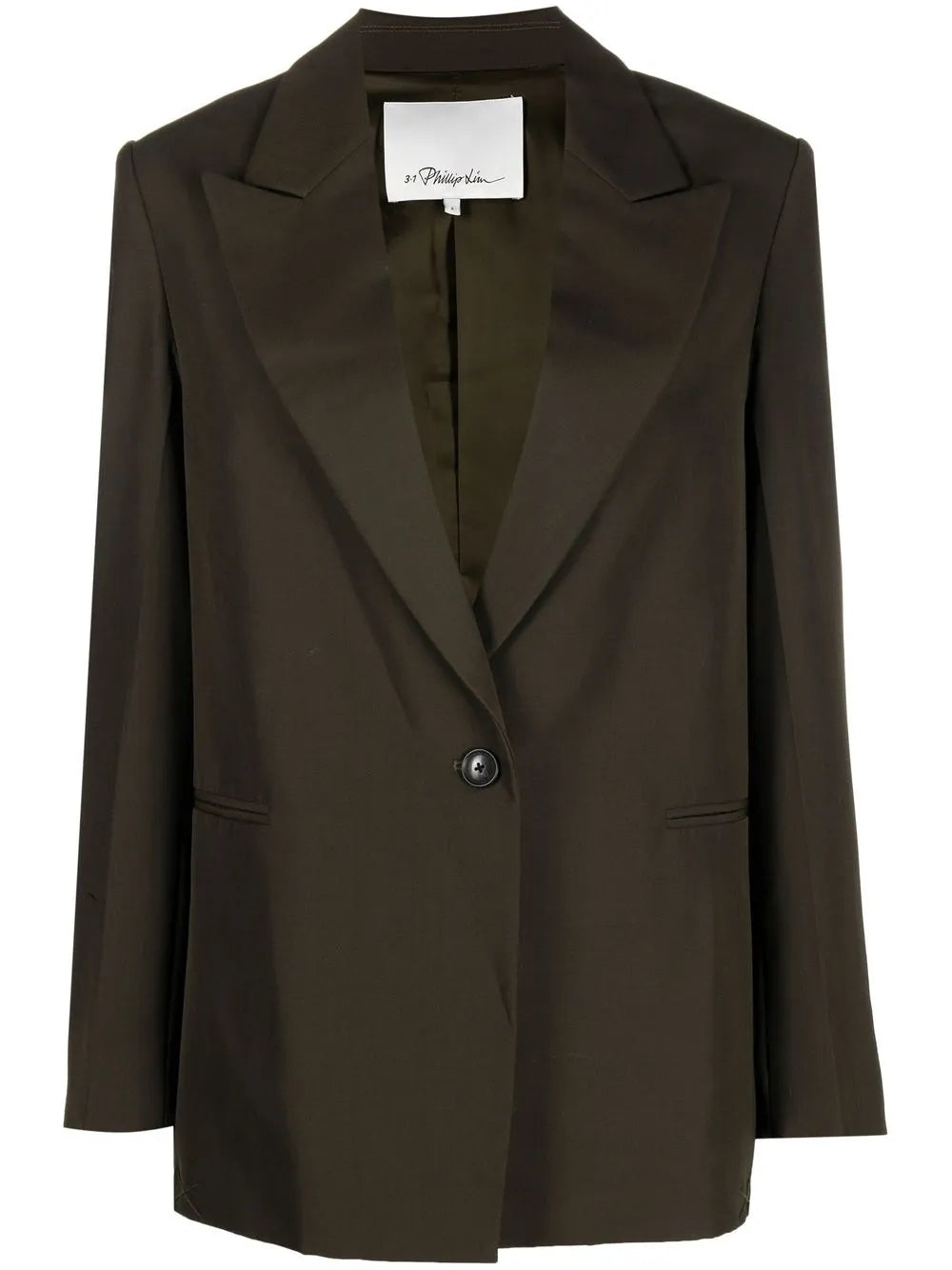 Peak-Lapel Single-Breasted Blazer