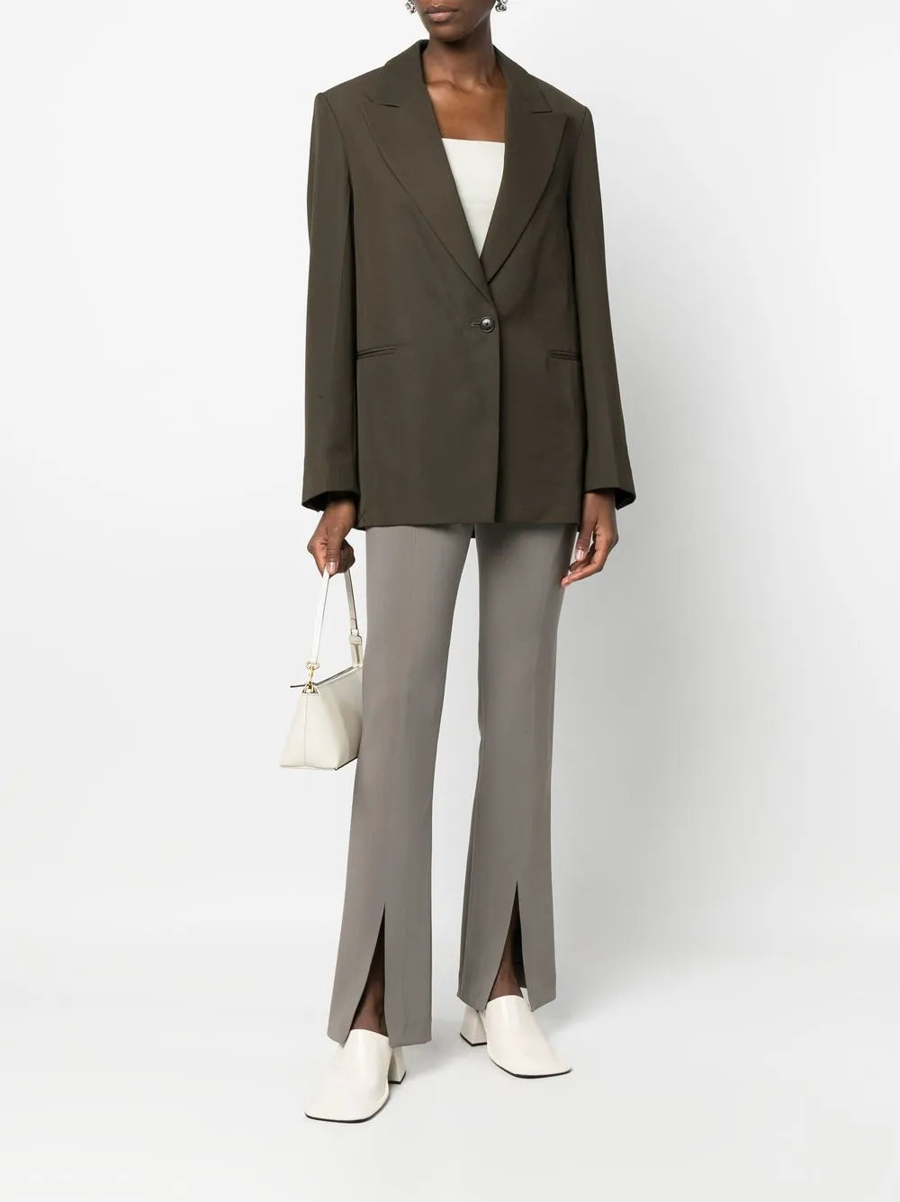 Peak-Lapel Single-Breasted Blazer