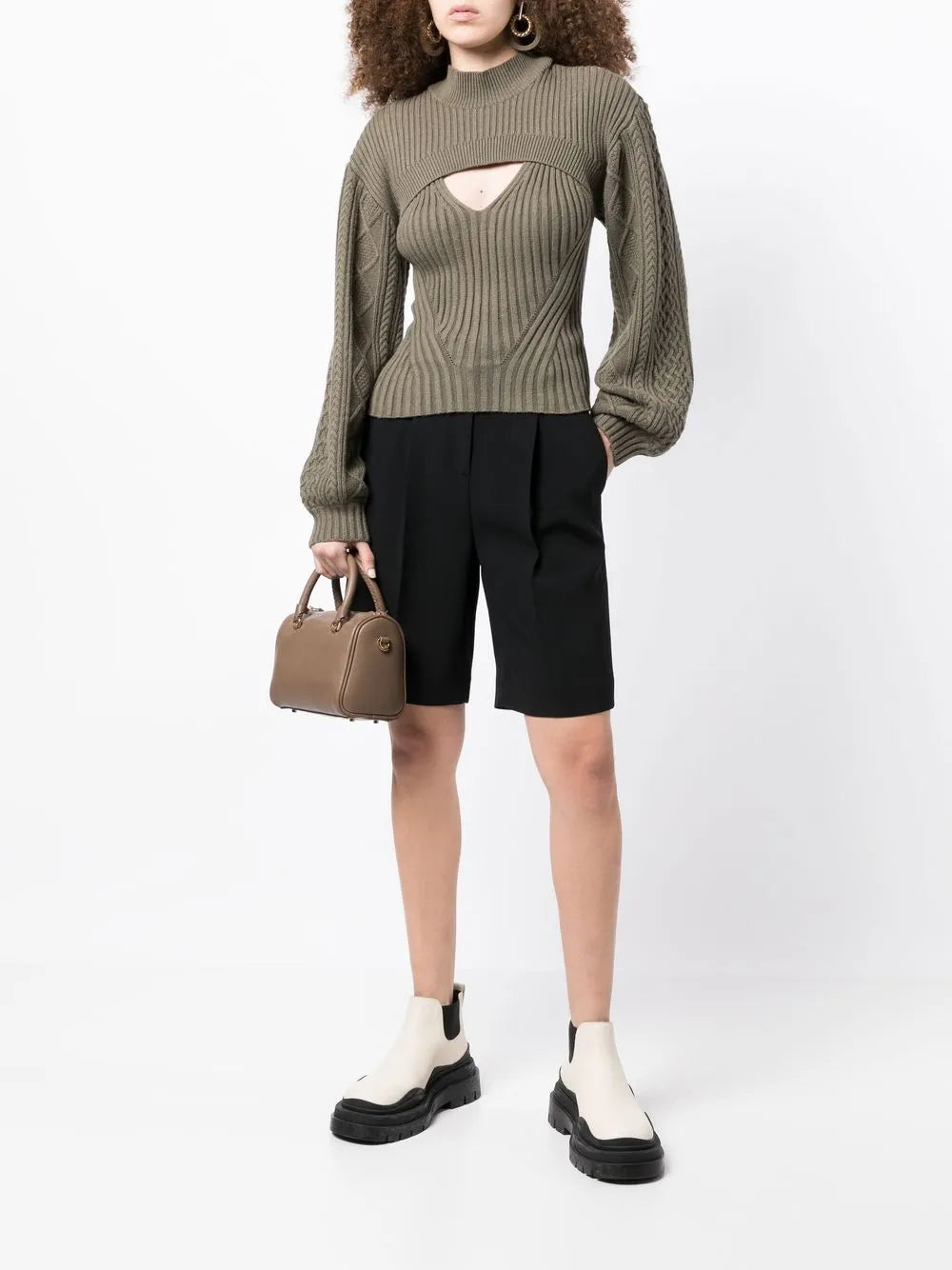 High-Waisted Pleated Shorts