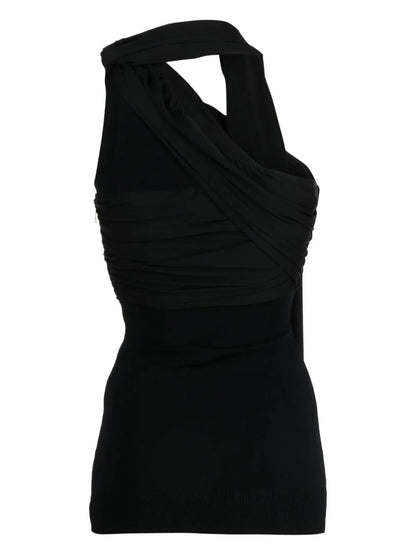 Scarf-Detail Sleeveless Top