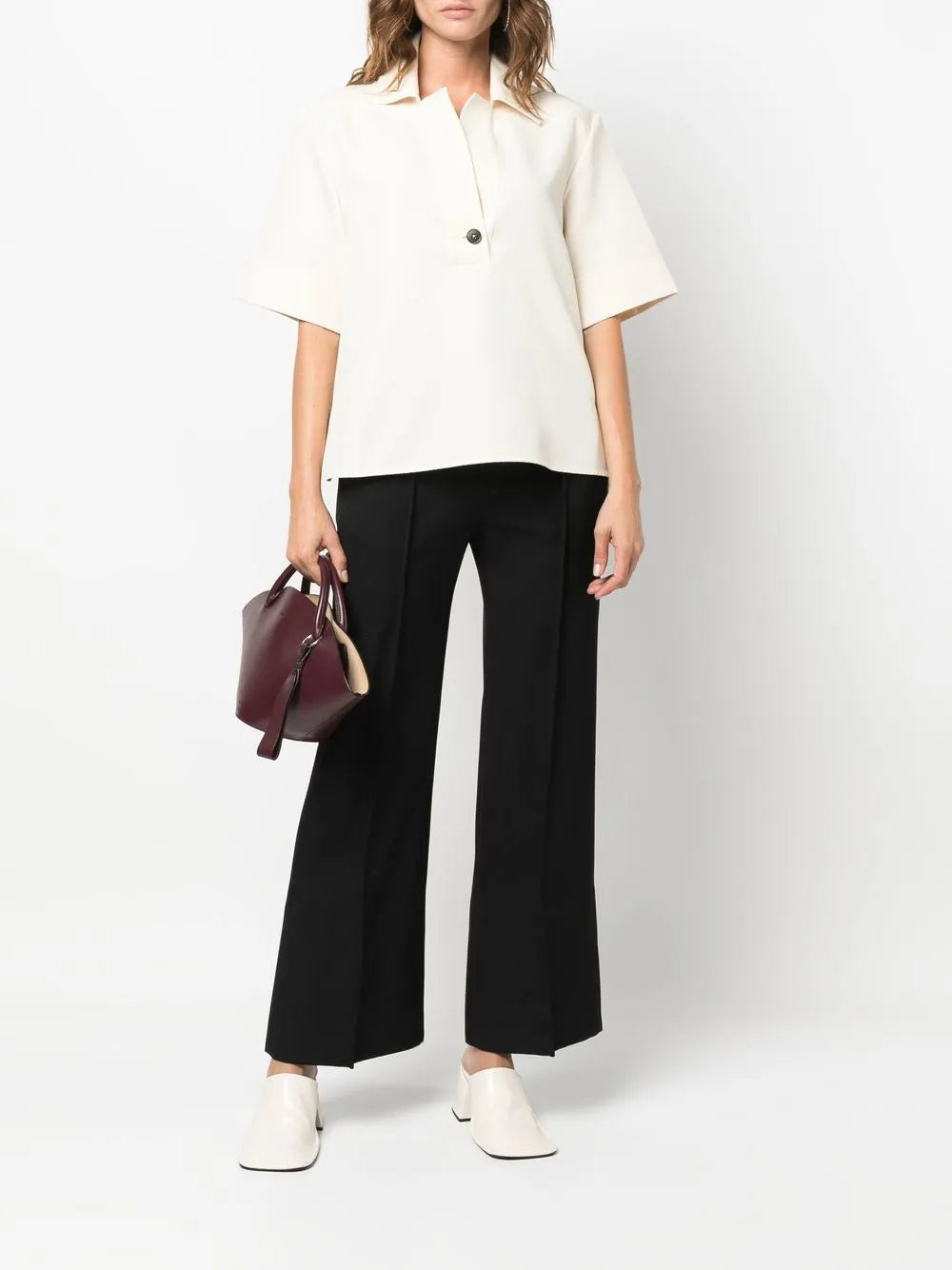 Flared Wool Trousers