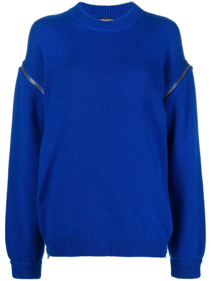 Zip-Shoulder Cashmere Jumper