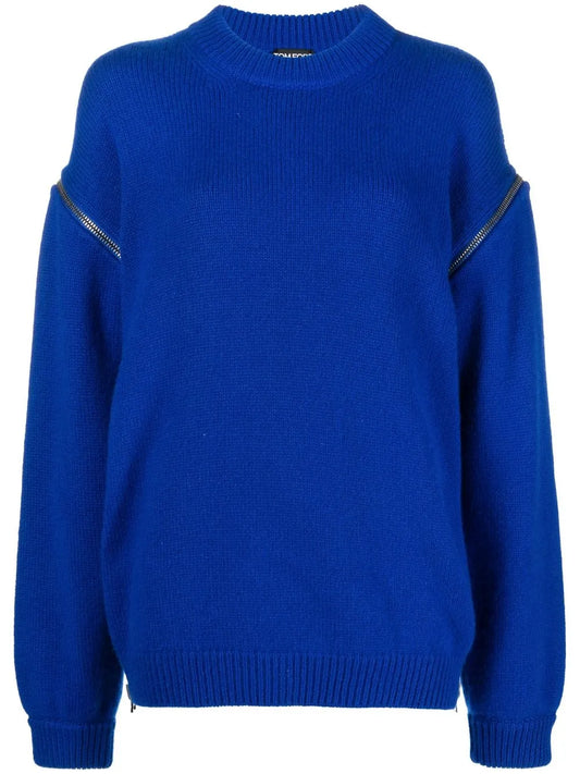 Zip-Shoulder Cashmere Jumper