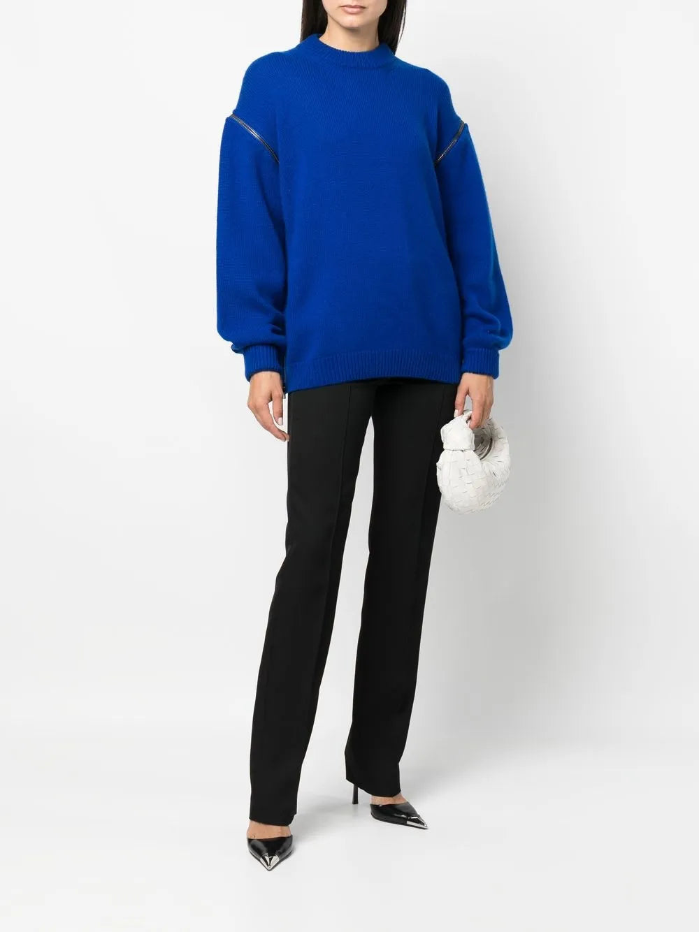 Zip-Shoulder Cashmere Jumper