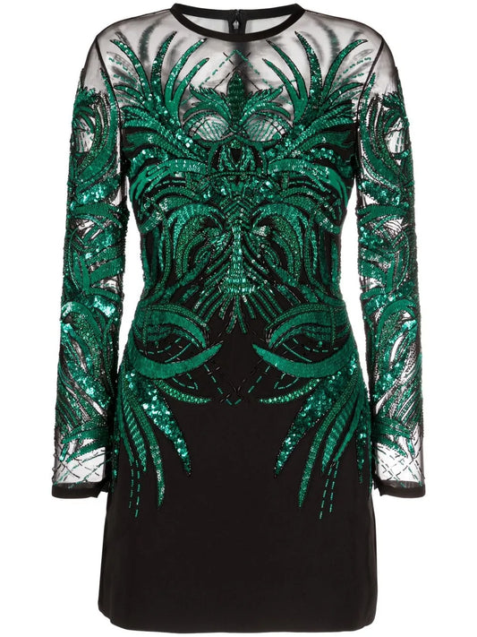 Bead-Embroidered Minidress