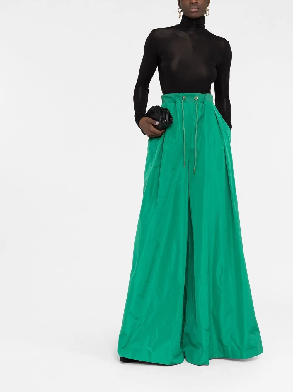 Taffeta Wide-Leg Trousers
