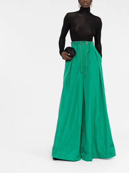 Taffeta Wide-Leg Trousers