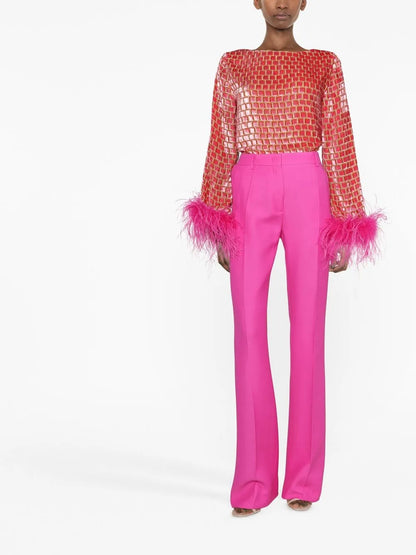 Wool-Blend Tailored Trousers