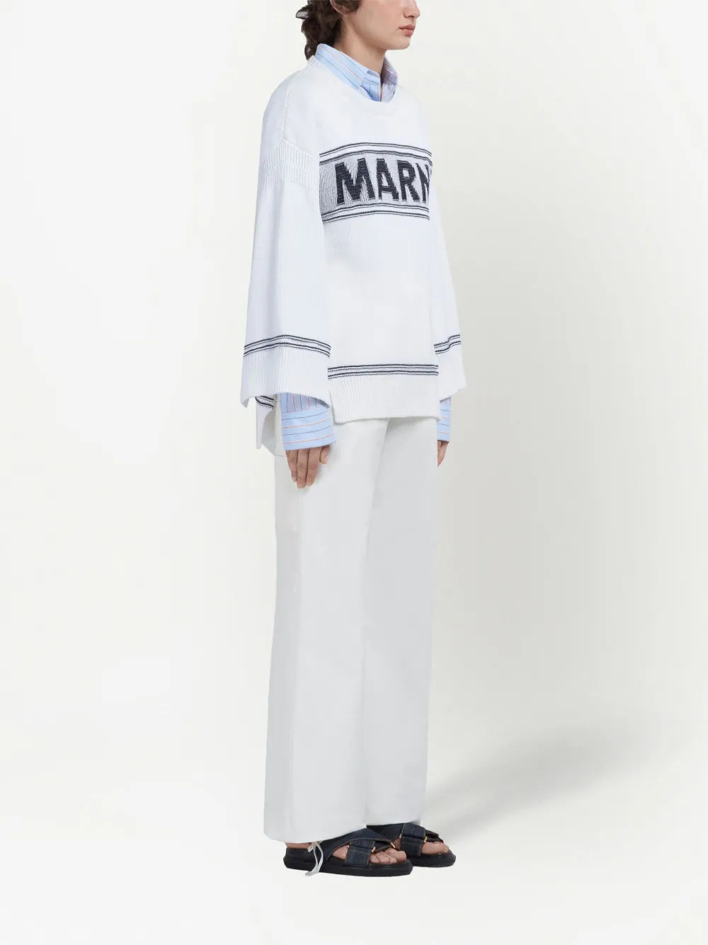 Embroidered-Logo Straight-Leg Trousers