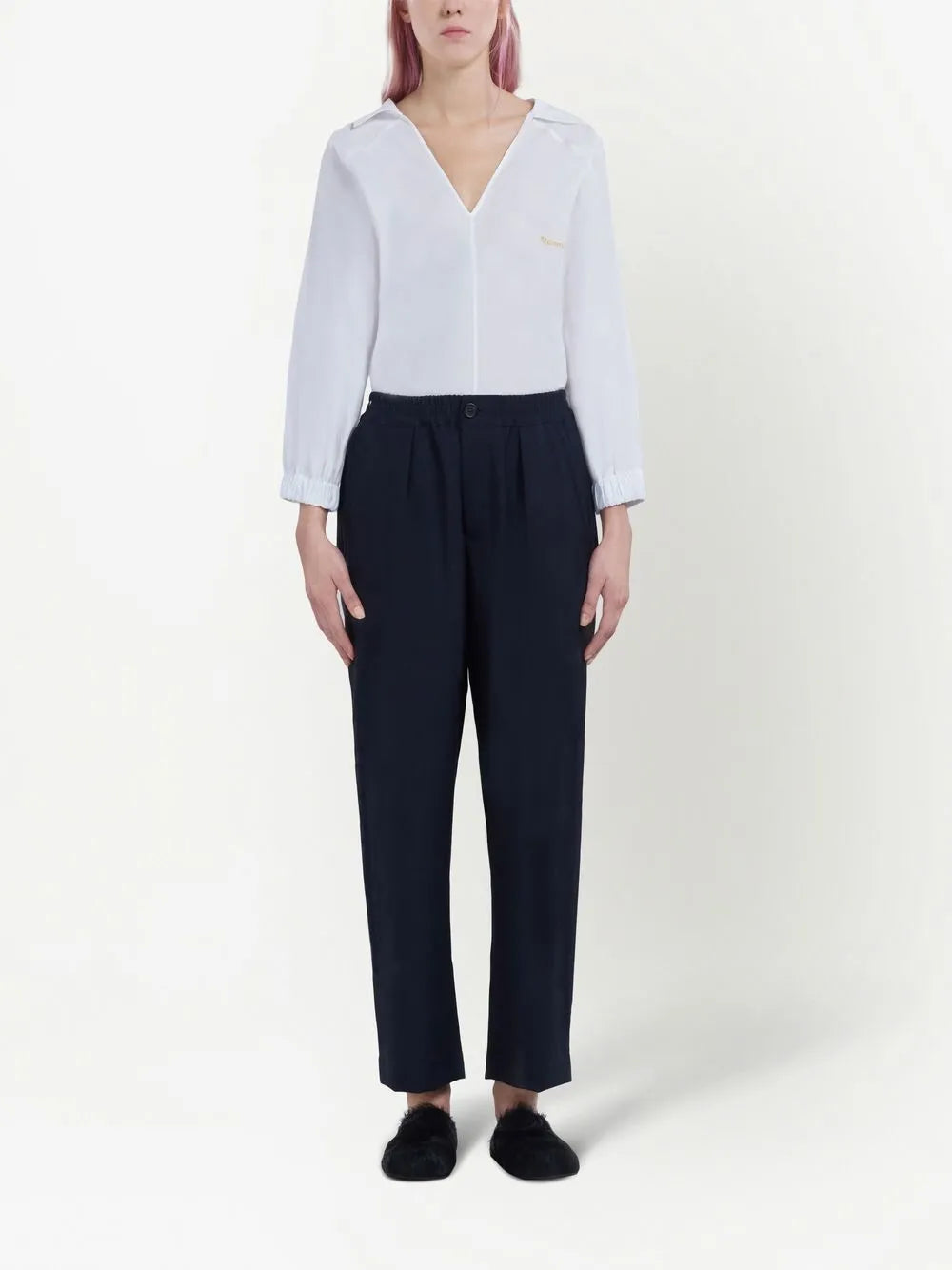 Straight-Leg Cut Trousers