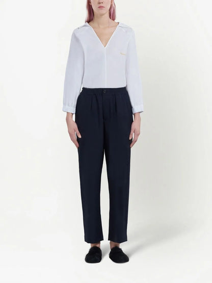 Straight-Leg Cut Trousers