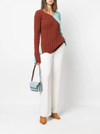 Twisted Rib Colour-Block Jumper