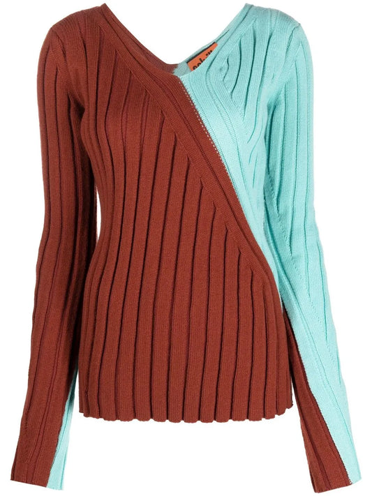 Twisted Rib Colour-Block Jumper