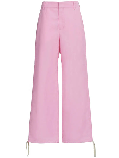 Embroidered-Logo Straight-Leg Trousers