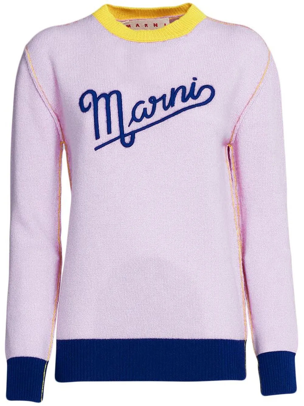 Embroidered-Logo Contrast-Trim Jumper