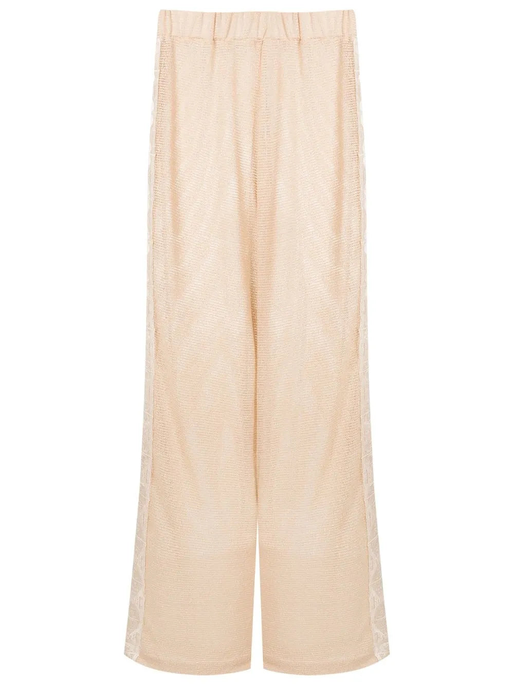 Lace-Trim Wide-Leg Trousers