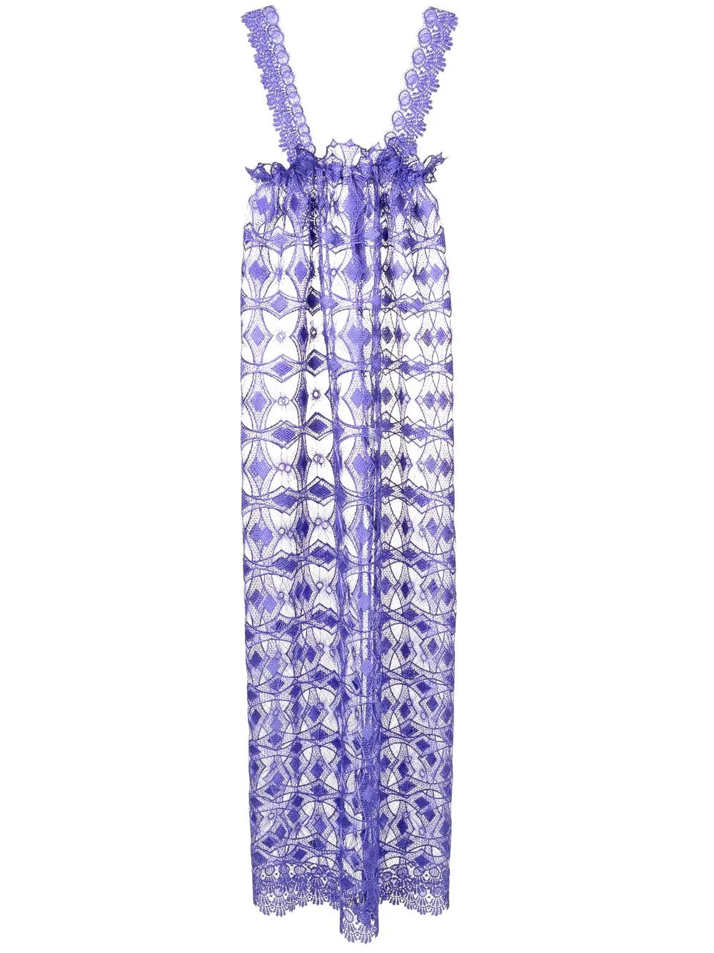 Floral Lace-Embroidered Sleeveless Dress