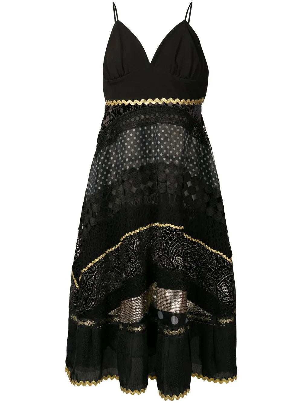 Mix Print Sleeveless Midi Dress
