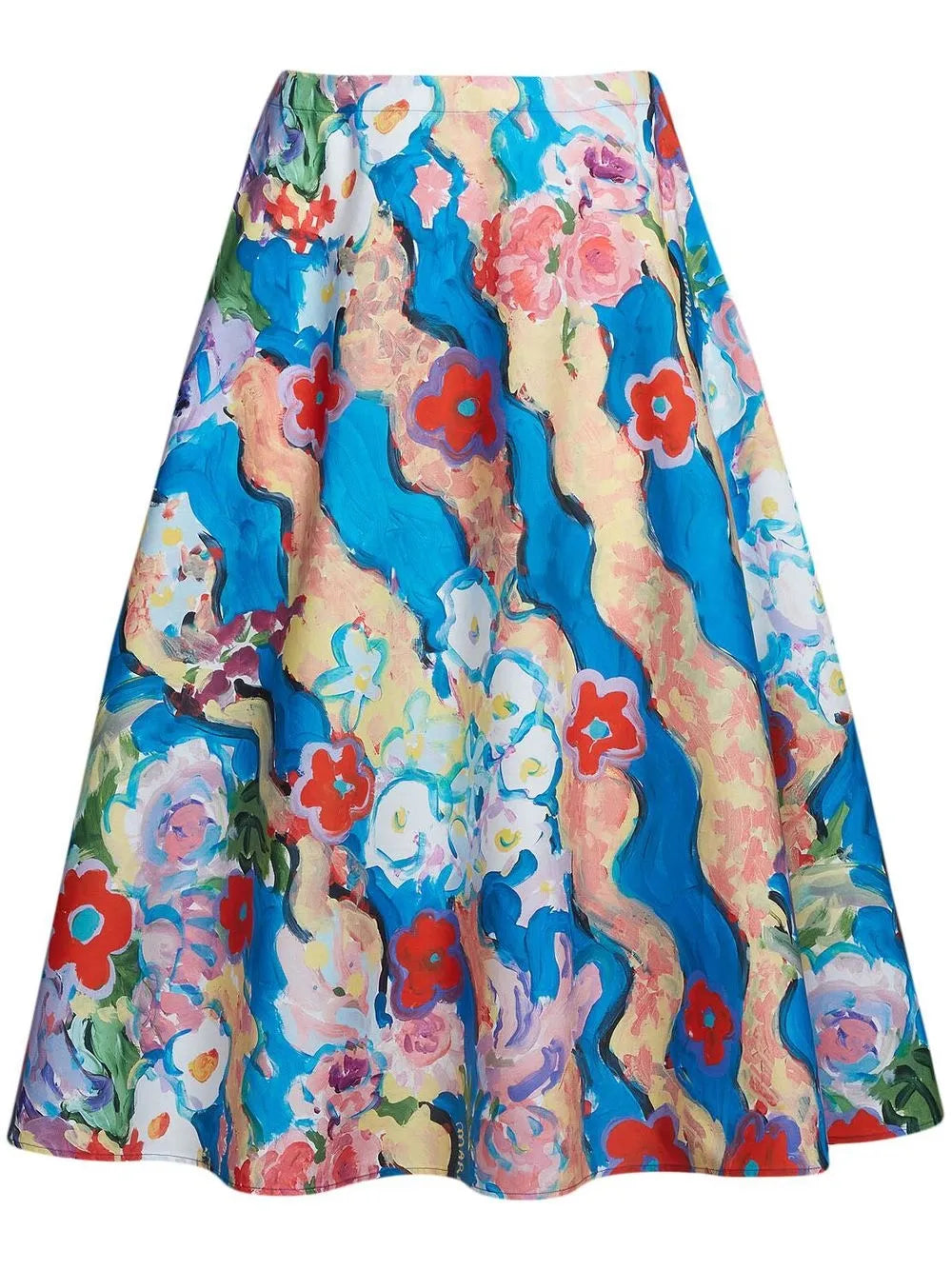 Floral-Print A-Line Skirt