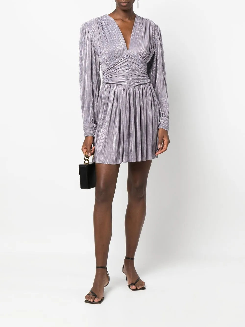 Ruched Long-Sleeved Mini Dress