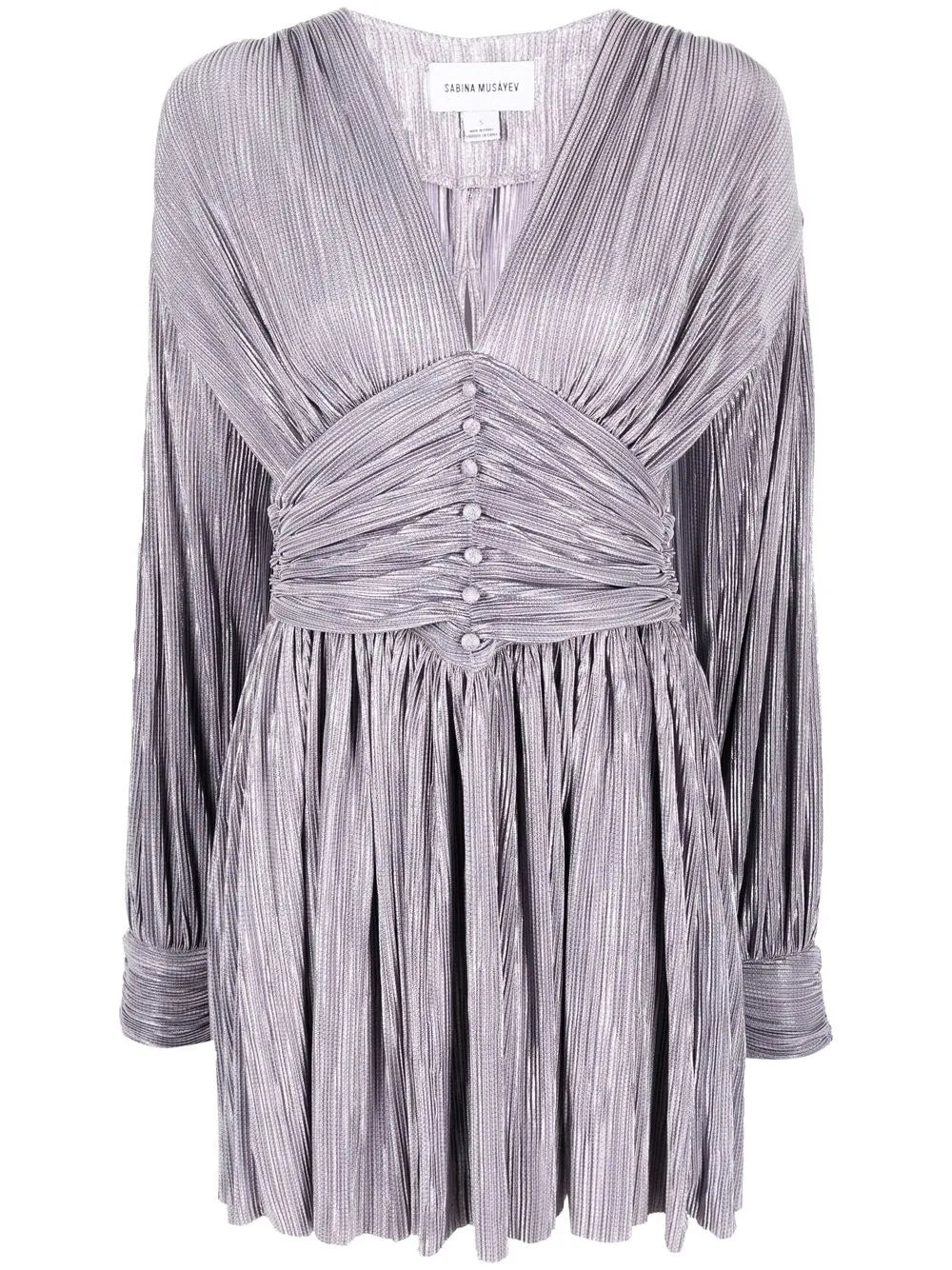 Ruched Long-Sleeved Mini Dress