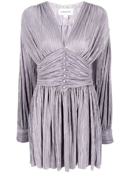 Ruched Long-Sleeved Mini Dress