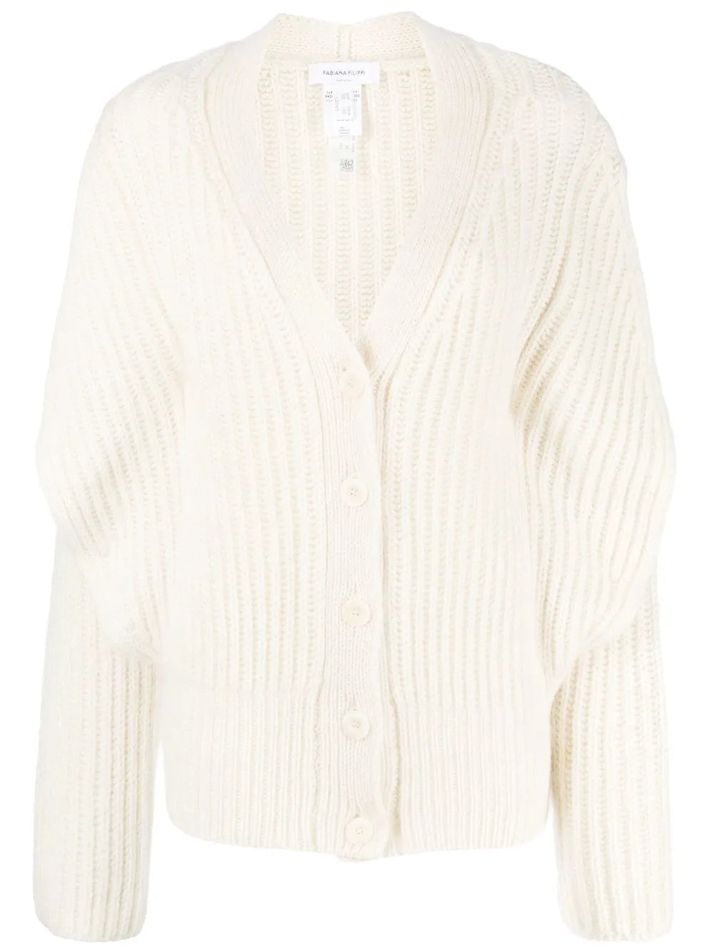Drop-Shoulder Rib-Knit Cardigan