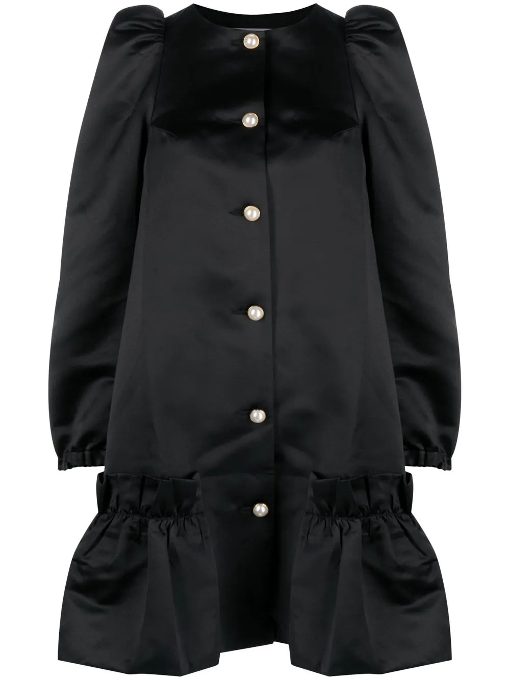 Mystery Puff Button-Up Dress