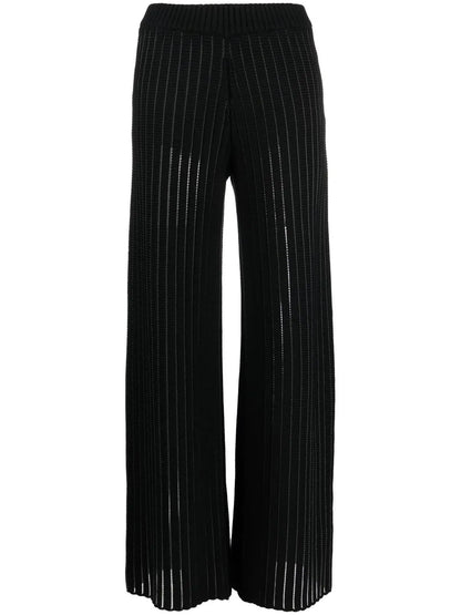 Chunky-Knit Wide-Leg Trousers
