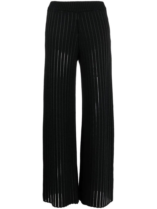 Chunky-Knit Wide-Leg Trousers